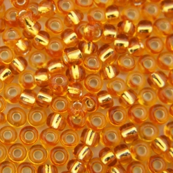 6/0 Rocailles, Seed Beads, 17020 Silver Lined Light Topaz (0.5 kilo)