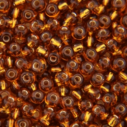6/0 Rocailles, Seed Beads, 17050 Silver Lined Topaz (0.5 kilo)