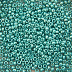11/0 Rocailles, Seed Beads, 18365 Metallic Turquoise 