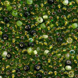 Rocaille Bead Mix, Olive Green (0.5 kilo)