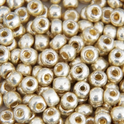 6/0 Rocailles, Seed Beads, 18303 Metallic Silver (0.5 kilo)